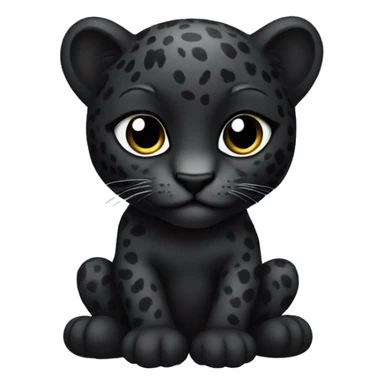 Black leopard baby with black wings sticker