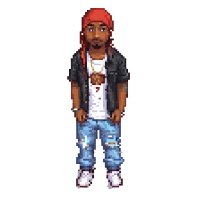 2Pac в полный рост, no background sticker