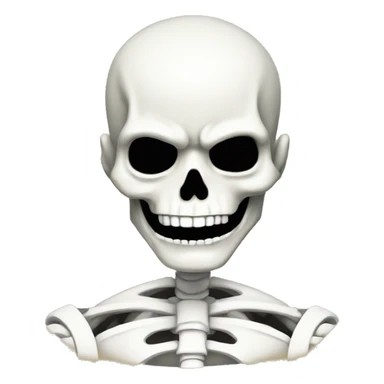 Anime skelton man face saying lol sticker