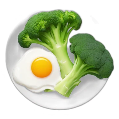 plate of egg whites and cooked broccoli sticker