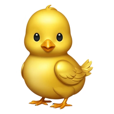gold metal chick sticker