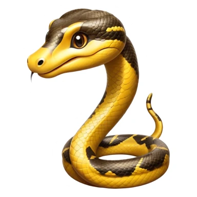 cinematic-cute-anaconda-portrait standing-emoji,-head-tilted-playfully-and-inquisitively,-with-a-sleek,-shimmering-body-adorned-with-detailed-scale-sriped patterns-and-round,-sparkling-eyes-full-of-wonder,-simplified-yet-irresistibly-adorable-features sticker