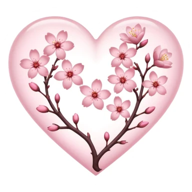 sakura heart with a shadow sticker