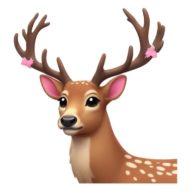 Deer aesthetic with pink pow around neck sticker