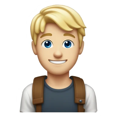 A 24-year-old guy with short blond hair and a little bristles, he has blue eyes, smiles and holds cola zero in his hand in a Christmas hat sticker