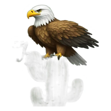 an eagle on a cactus holding a snake sticker