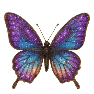 glittery butterfly sticker
