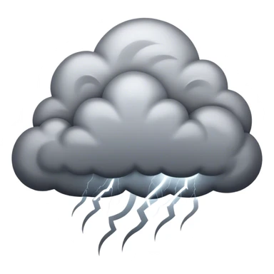 Cinematic Realistic Thunderstorm Emoji, Dark and dramatic, with swirling gray clouds illuminated by occasional flashes of lightning. The air crackles with energy as the storm builds, while heavy rain cascades down in sheets. Soft glowing outline, capturing the essence of power, intensity, and natural fury in a breathtaking thunderstorm! sticker