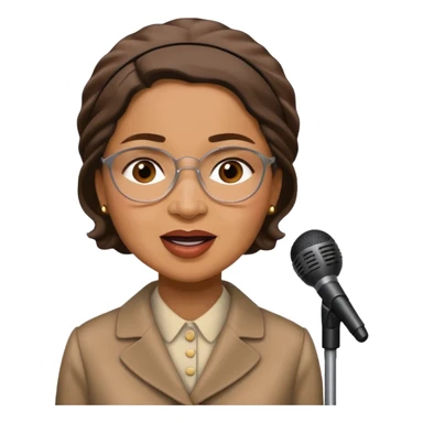 Rosa Parks making a loud announcement sticker