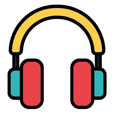 colored headphones icon sticker