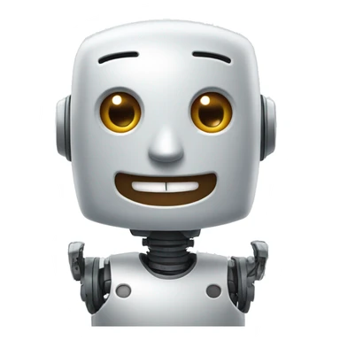 Robot with happy smile, only eyes, mouth, nose sticker