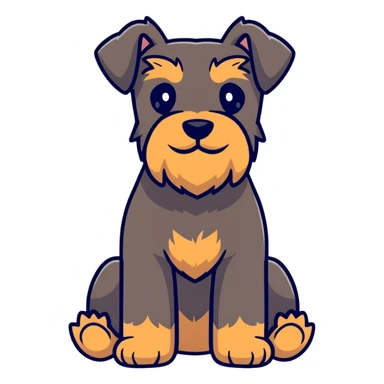 brown schnauzer dog full body sticker