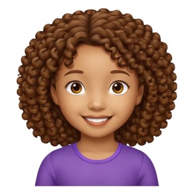 5 year old blasian girl with brown curly hair sticker