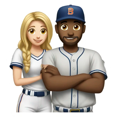 baseball player with girlfriend sticker