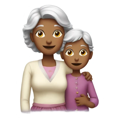 Grandmother with a girl sticker