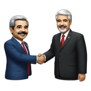 President Lula Shaking Hands With Nicolas Maduro sticker