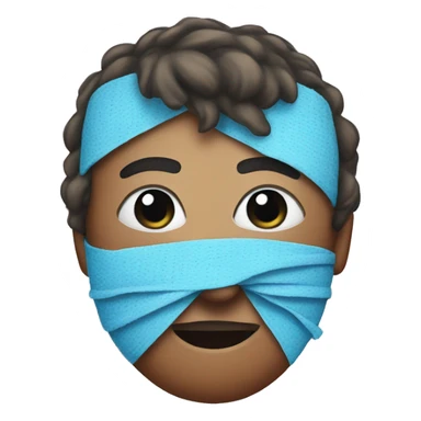 Blue hear with bandage sticker