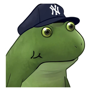 wearing a yankees hat sticker