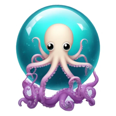 crystal ball with cute surgical octopus sticker