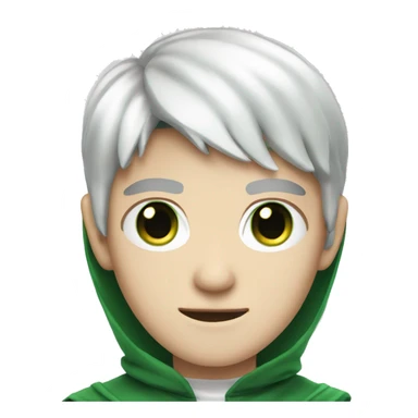 teenage white-skinned wizard with black hair green eyes in green disgue sticker