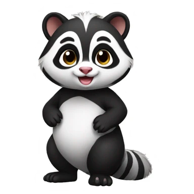 Cute skunk-panda-raccoon-ferret-cat-hybrid full body sticker