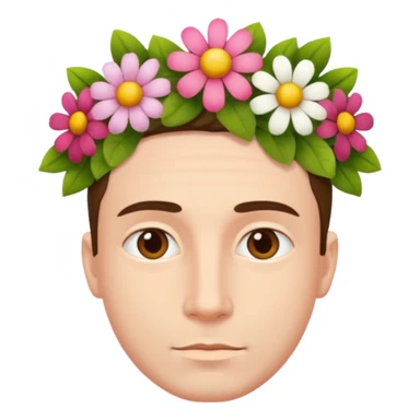Man flowers at bottom head sticker