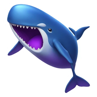 Blue whale purple, open mouth sticker