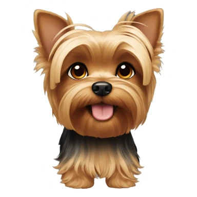 Yorkie with short hair and floppy ears  sticker