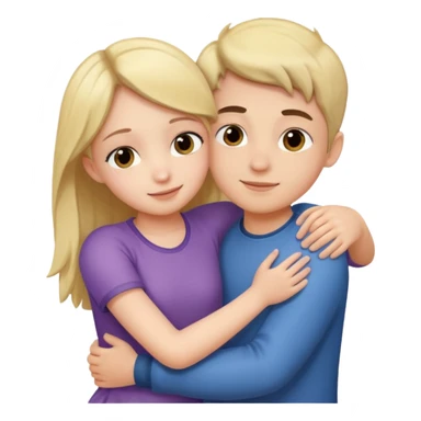 Girl hugging boy sticker