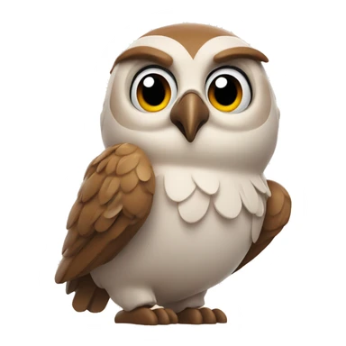 An owl blowing a kiss sticker