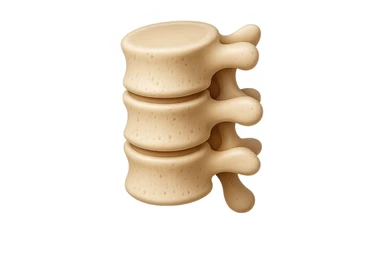 rappresenta con 3 emoji stile iphone di un piccolo tratto di spina dorsale, iperealistico 4k sticker