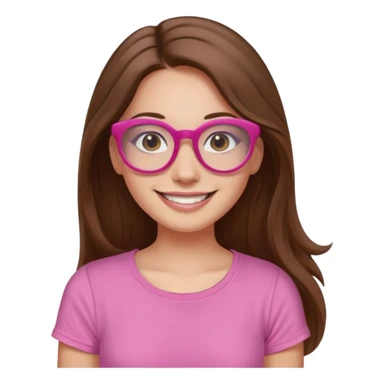 Painting women. smilling   Long hair,  lunette peinture top pink sticker