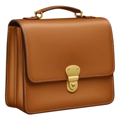 brown handbag, front view sticker