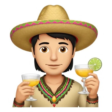 Guy with black hair brown eyes drinking tequila sticker