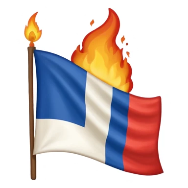 emoji bandera de francia ardiendo pero que sea la bandera de francia sticker