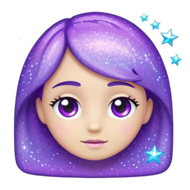 Glitter Purple and Cian plus sticker
