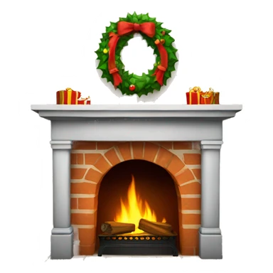 Christmas fireplace sticker