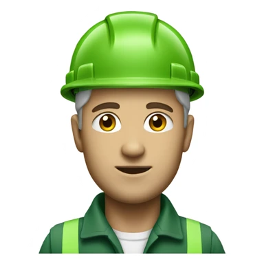 builder in green uniform sticker