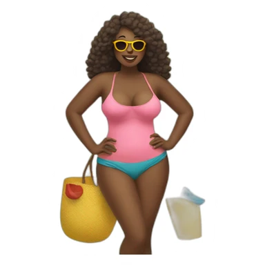 women going to the beach with thick curves sticker