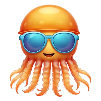 Jellyfish with sunglasses  sticker