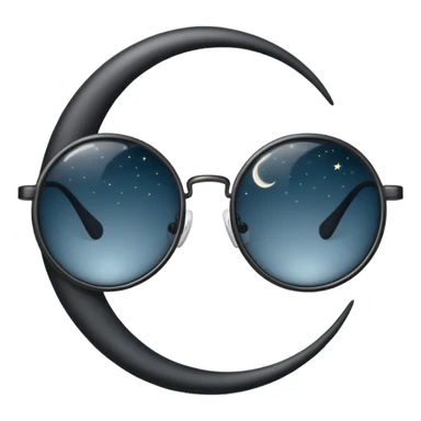 occhiali con la montatura a forma di una mezzaluna  sticker