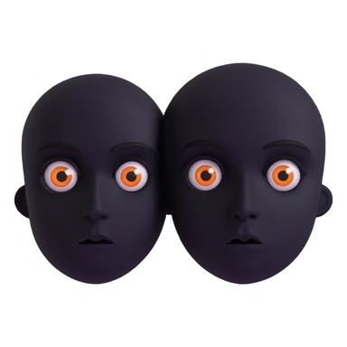 a shadowy black face, no mouth, two haunting eyes that stare deeply, eerie atmosphere sticker