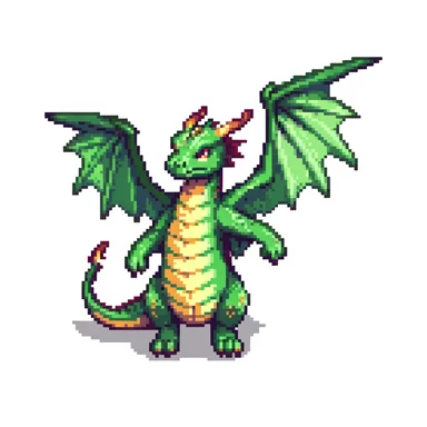 A flying dragon with wings spread sticker