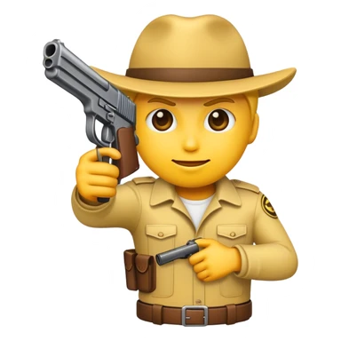 Emoji with gun  sticker