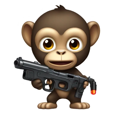 Monkey with pewpew  sticker