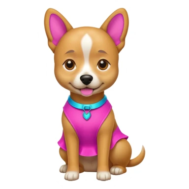 DOG wearring neon fashion dress sticker