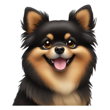 smiling black and tan cute pomeranian sticker