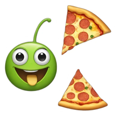 Una rana con una pizza sticker
