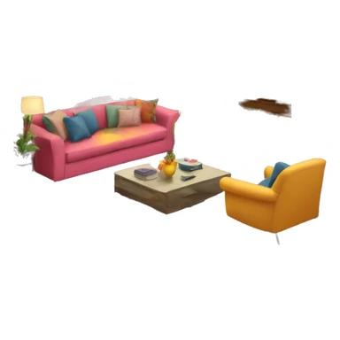 colorful living room sticker