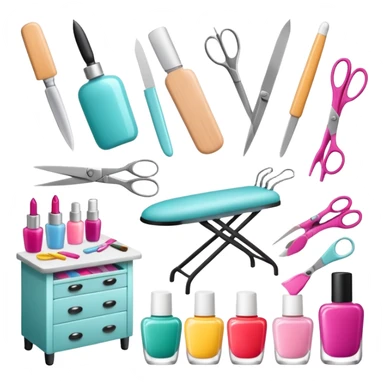 Create a cohesive and stylish set of emojis specifically for a professional nail technician.  sticker